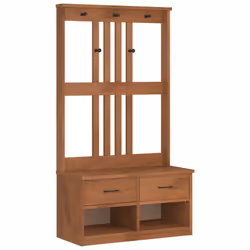 vidaXL Hall Tree SANDENS 87x40x159.5cm Solid Wood Pine hallway bench - acacia