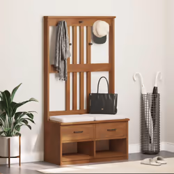 vidaXL Hall Tree SANDENS 87x40x159.5cm Solid Wood Pine hallway bench - acacia