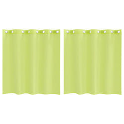 vidaXL Voile Curtains with Grommets 2 pcs Apple Green 140x225 cm net curtain - apple green, 140 x 140 cm
