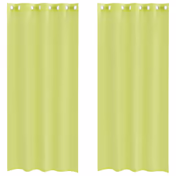 vidaXL Voile Curtains with Grommets 2 pcs Apple Green 140x225 cm net curtain - apple green, 140 x 225 cm