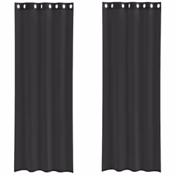 vidaXL Voile Curtains 2 pcs net curtain sheer curtain - black, 140 x 300 cm