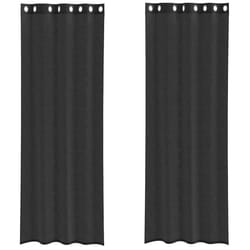 vidaXL Voile Curtains 2 pcs net curtain sheer curtain - black, 140 x 300 cm