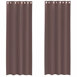 vidaXL Voile Curtains 2 pcs net curtain sheer curtain - brown, 140 x 300 cm