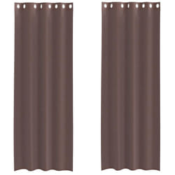vidaXL Voile Curtains 2 pcs net curtain sheer curtain - brown, 140 x 300 cm