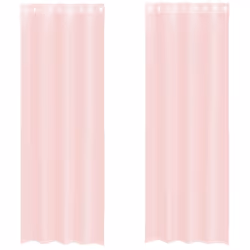 vidaXL Voile Curtains 2 pcs net curtain sheer curtain - light pink, 140 x 300 cm