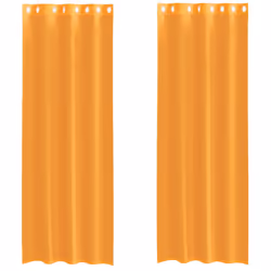 vidaXL Voile Curtains 2 pcs net curtain sheer curtain - orange, 140 x 300 cm