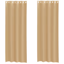 vidaXL Voile Curtains 2 pcs net curtain sheer curtain - sand, 140 x 300 cm