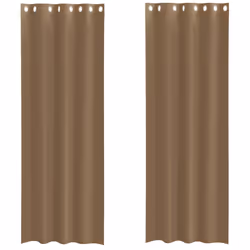 vidaXL Voile Curtains 2 pcs net curtain sheer curtain - light brown, 140 x 300 cm