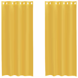 vidaXL Voile Curtains with Grommets 2 pcs Apple Green 140x225 cm net curtain - yellow, 140 x 225 cm