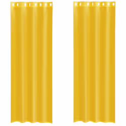 vidaXL Voile Curtains 2 pcs net curtain sheer curtain - yellow, 140 x 300 cm