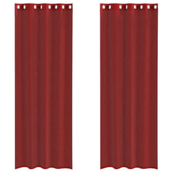 vidaXL Voile Curtains 2 pcs net curtain sheer curtain - wine red, 140 x 300 cm