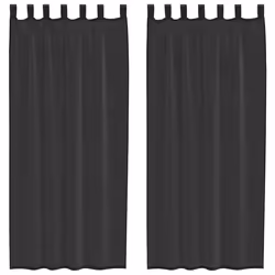 vidaXL Voile Curtains 2 pcs net curtain sheer curtain - black, 140 x 245 cm