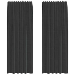 vidaXL Voile Curtains with Tab Top 2 pcs Brown net curtain sheer curtain - black, 140 x 260 cm