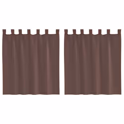 vidaXL Voile Curtains 2 pcs net curtain sheer curtain - brown, 140 x 140 cm