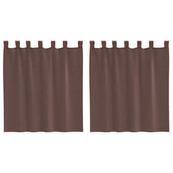 vidaXL Voile Curtains 2 pcs net curtain sheer curtain - brown, 140 x 140 cm