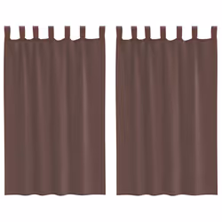 vidaXL Voile Curtains 2 pcs net curtain sheer curtain - brown, 140 x 175 cm