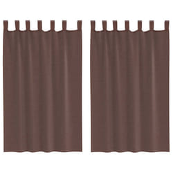 vidaXL Voile Curtains 2 pcs net curtain sheer curtain - brown, 140 x 175 cm