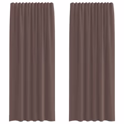 vidaXL Voile Curtains with Tab Top 2 pcs Brown net curtain sheer curtain - brown, 140 x 225 cm