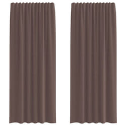 vidaXL Voile Curtains with Tab Top 2 pcs Brown net curtain sheer curtain - brown, 140 x 225 cm