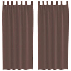 vidaXL Voile Curtains 2 pcs net curtain sheer curtain - brown, 140 x 245 cm