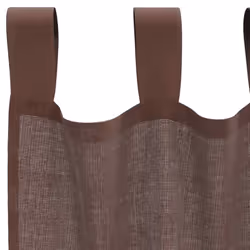 vidaXL Voile Curtains with Tab Top 2 pcs Brown net curtain sheer curtain - brown, 140 x 260 cm - Additional view 4