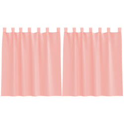 vidaXL Voile Curtains with Rod Pockets 2 pcs Pink net curtain sheer curtain