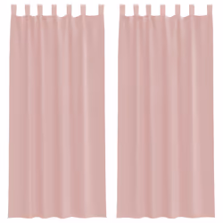 vidaXL Voile Curtains with Rod Pockets 2 pcs Pink net curtain sheer curtain