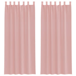 vidaXL Voile Curtains with Rod Pockets 2 pcs Pink net curtain sheer curtain