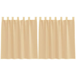 vidaXL Voile Curtains with Rod Pockets 2 pcs Sand net curtain sheer curtain