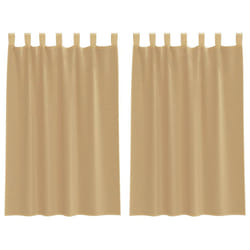 vidaXL Voile Curtains with Rod Pockets 2 pcs Sand net curtain sheer curtain