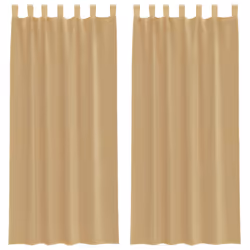 vidaXL Voile Curtains with Rod Pockets 2 pcs Sand net curtain sheer curtain