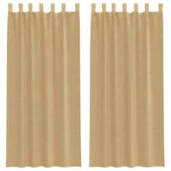 vidaXL Voile Curtains with Rod Pockets 2 pcs Sand net curtain sheer curtain