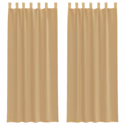 vidaXL Voile Curtains with Rod Pockets 2 pcs Sand net curtain sheer curtain