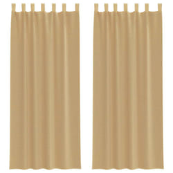 vidaXL Voile Curtains with Rod Pockets 2 pcs Sand net curtain sheer curtain