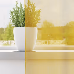 vidaXL Voile Curtains with Rod Pockets 2 pcs Yellow net curtain sheer curtain - Additional view 2