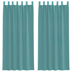 vidaXL Voile Curtains with Rod Pockets 2 pcs Turquoise net curtain
