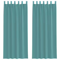 vidaXL Voile Curtains with Rod Pockets 2 pcs Turquoise net curtain
