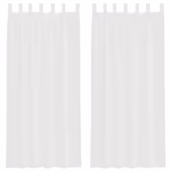 vidaXL Voile Curtains with Rod Pockets 2 pcs White net curtain sheer curtain