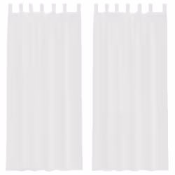 vidaXL Voile Curtains with Rod Pockets 2 pcs White net curtain sheer curtain
