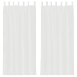 vidaXL Voile Curtains with Rod Pockets 2 pcs White net curtain sheer curtain