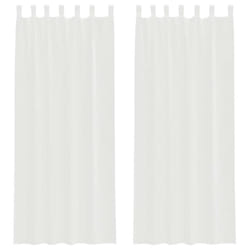 vidaXL Voile Curtains with Rod Pockets 2 pcs White net curtain sheer curtain