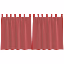 vidaXL Voile Curtains with Rod Pockets 2 pcs Wine Red net curtain