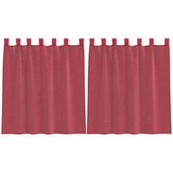 vidaXL Voile Curtains with Rod Pockets 2 pcs Wine Red net curtain