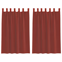 vidaXL Voile Curtains with Rod Pockets 2 pcs Wine Red net curtain
