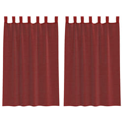 vidaXL Voile Curtains with Rod Pockets 2 pcs Wine Red net curtain