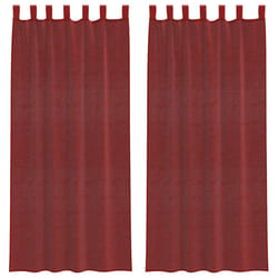 vidaXL Voile Curtains with Rod Pockets 2 pcs Wine Red net curtain