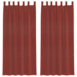 vidaXL Voile Curtains with Rod Pockets 2 pcs Wine Red net curtain