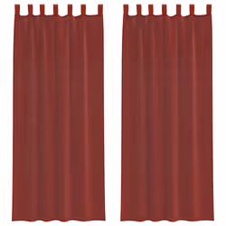 vidaXL Voile Curtains with Rod Pockets 2 pcs Wine Red net curtain