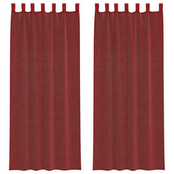 vidaXL Voile Curtains with Rod Pockets 2 pcs Wine Red net curtain