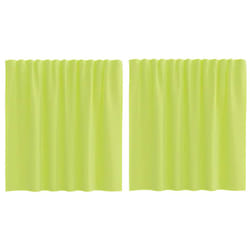 vidaXL Voile Curtains 2 pcs net curtain sheer curtain - apple green, 140 x 140 cm
